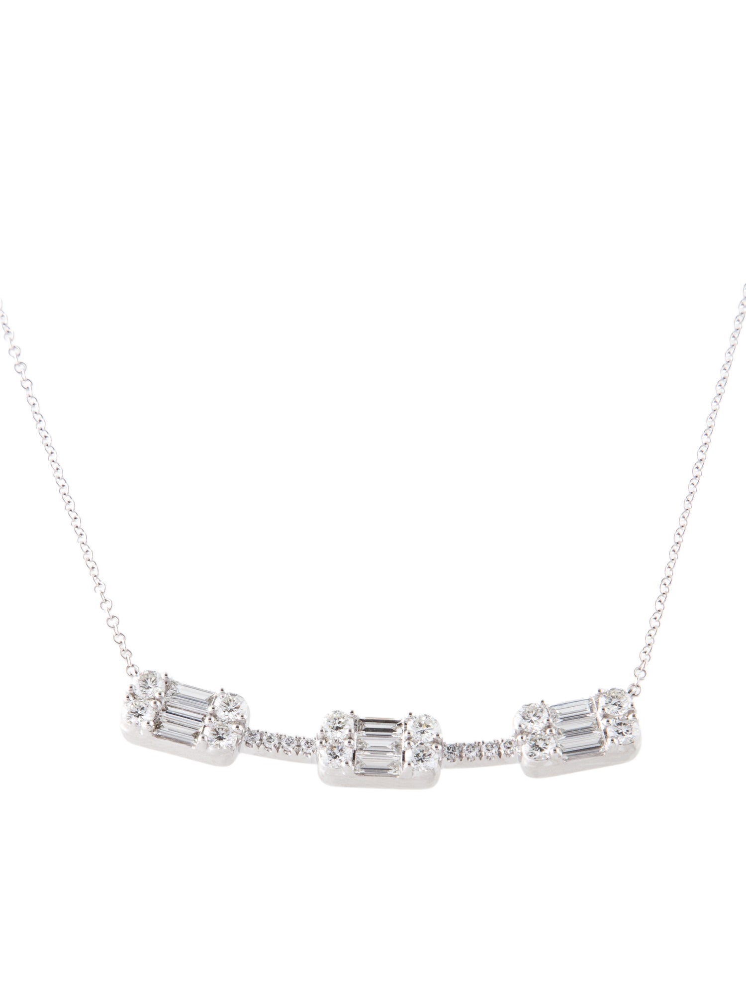 Gabriel & Co. 14K 1.56ctw Diamond Bar Pendant Necklace